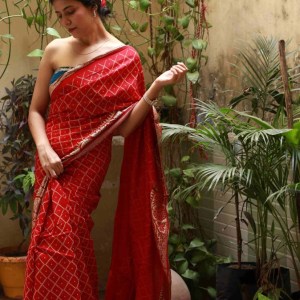 New Bride Bandhej Saree