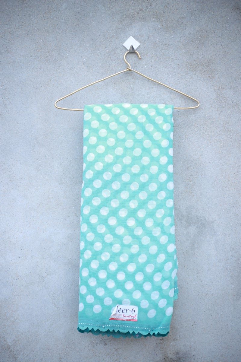 White Polka Dot Saree - Image 4